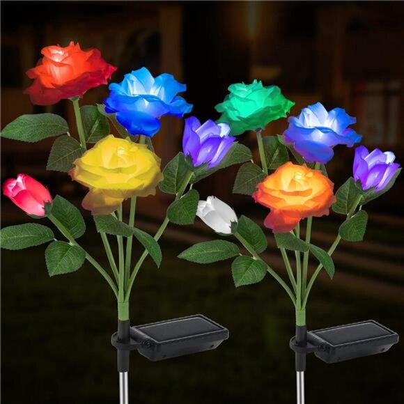 2 Pack Solar Garden Lights Outdoor LED Solar Powered Fairy Landscape Tree Lights - Picture 1 of 7